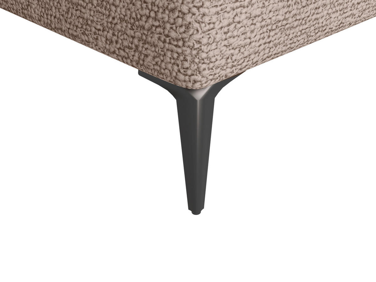 ECKSOFA Braun Struktur, Bouclé  - Schwarz/Braun, Design, Textil (177/276cm) - MID.YOU