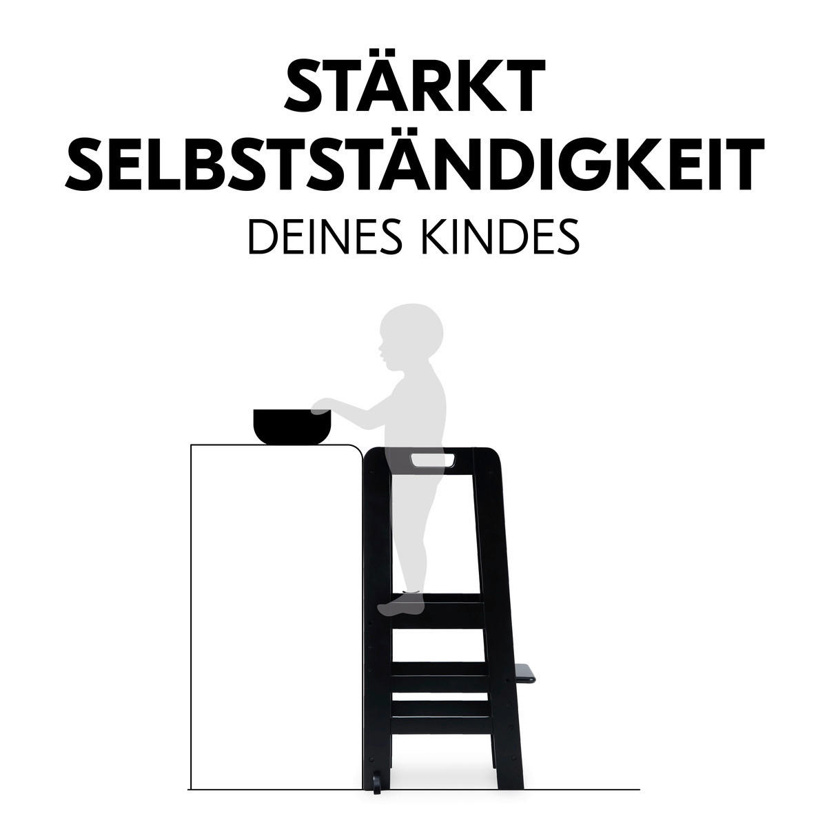 LERNTURM Learn N Explore  - Schwarz, Basics, Holz (46/90,5/54cm) - Hauck