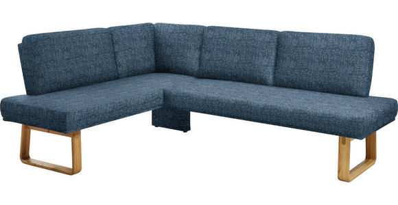 ECKBANK 174/240 cm  in Eichefarben, Dunkelblau  - Eichefarben/Dunkelblau, Design, Holz/Textil (174/240cm) - Dieter Knoll