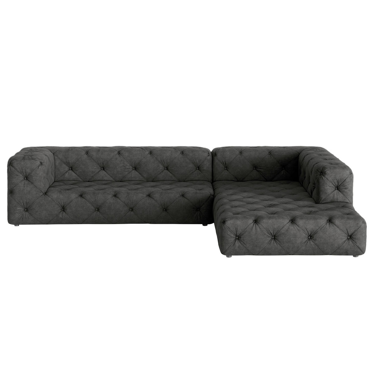 ECKSOFA Fresco in Mikrofaser Anthrazit  325/228 cm  - Anthrazit/Schwarz, Design, Kunststoff/Textil (325/228cm) - P & B