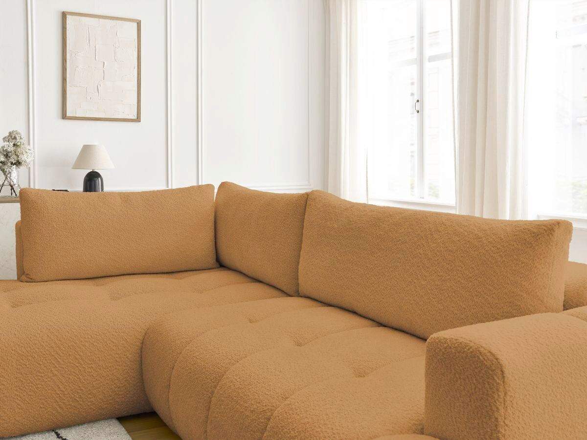 ECKSCHLAFSOFA FUJI Bouclé Gelb  inkl.  - Gelb/Schwarz, MODERN, Kunststoff/Textil (204/282cm)