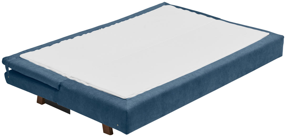 SCHLAFSOFA Flachgewebe Blau  - Blau/Eichefarben, KONVENTIONELL, Holz/Textil (205/85/98cm) - Carryhome