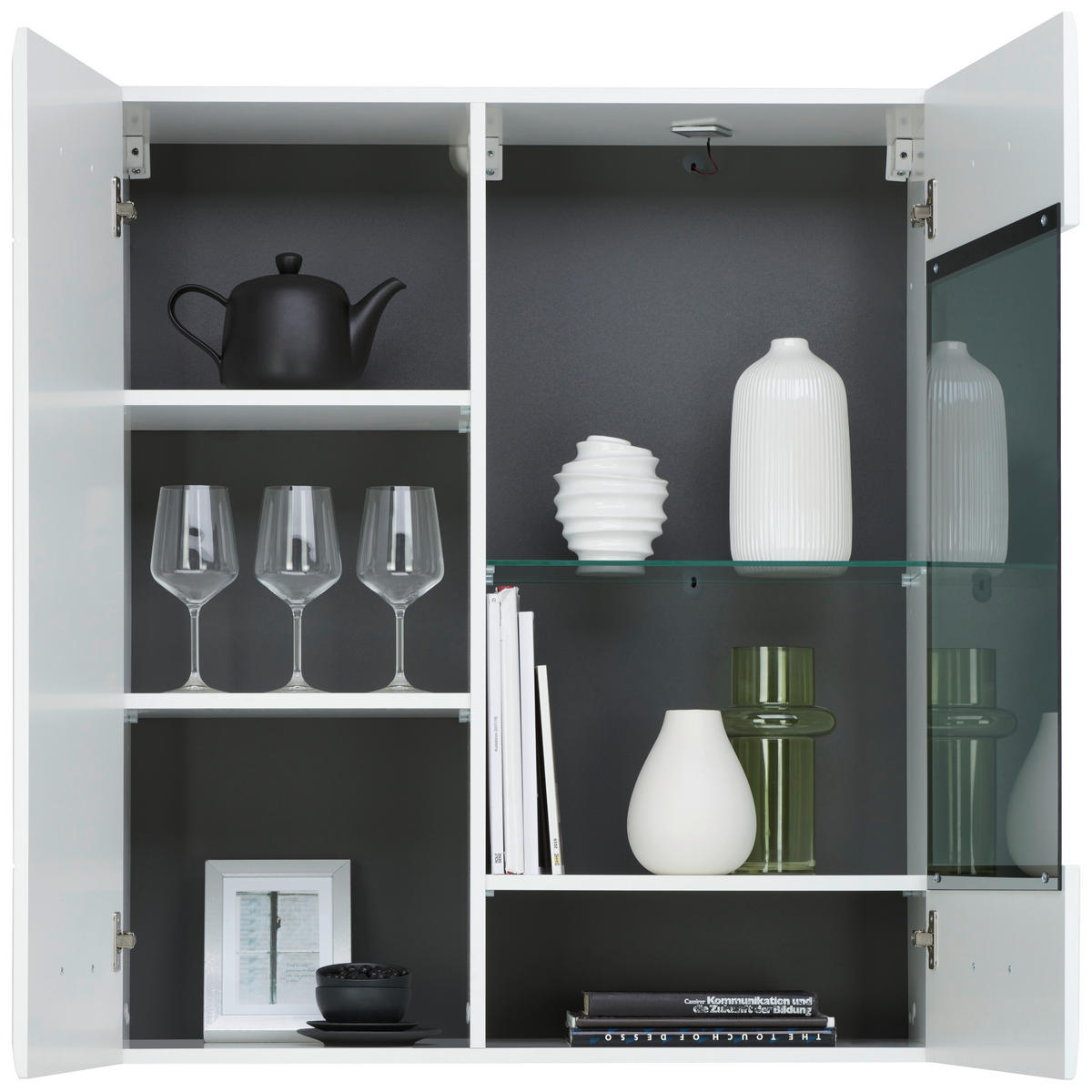 HÄNGEVITRINE in Anthrazit, Weiß  - Anthrazit/Weiß, MODERN, Glas/Holzwerkstoff (90/102/35cm) - MID.YOU