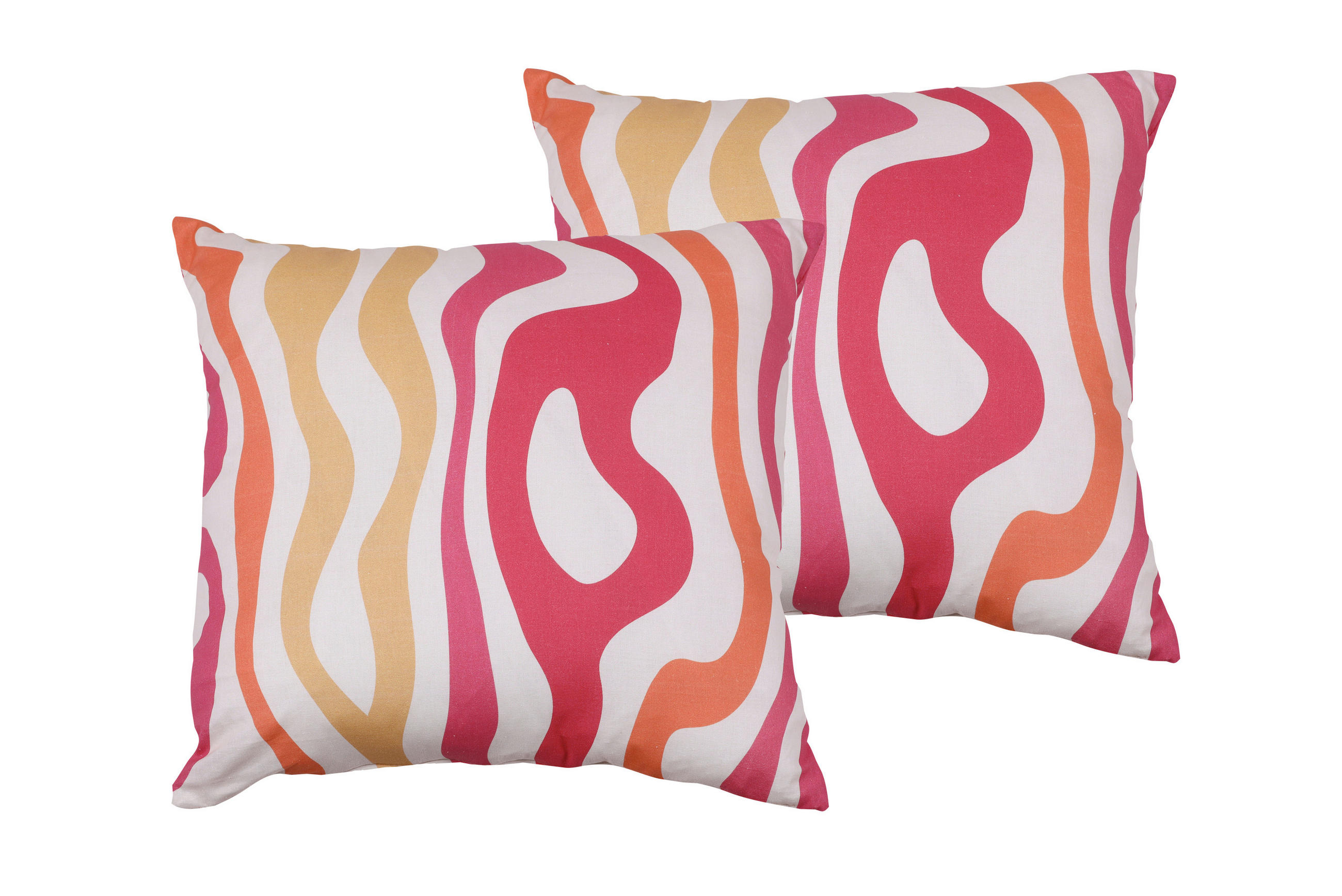 XXXLutz Zierkissenset Orange, Rot, Weiß, Pink 48x48 cm