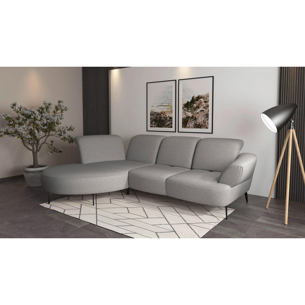 Sit & More ROHOVÁ SEDAČKA, textil, svetlosivá
