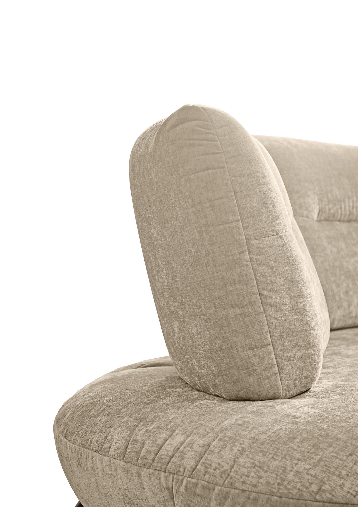 BIGSOFA Flachgewebe Creme  - Creme/Schwarz, Design, Textil/Metall (456/93/138cm) - Moderano