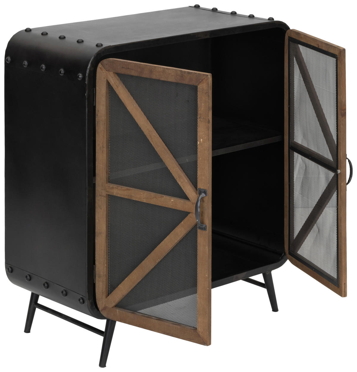 KOMMODE  in 73/83/35 cm  - Schwarz/Naturfarben, LIFESTYLE, Holz/Metall (73/83/35cm) - Livetastic