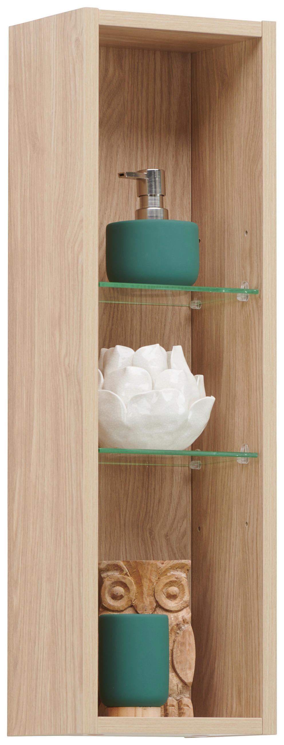 REGAL  21,6/70,7/16 cm Eichefarben  - Eichefarben, Basics, Glas/Holzwerkstoff (21,6/70,7/16cm) - Stylife