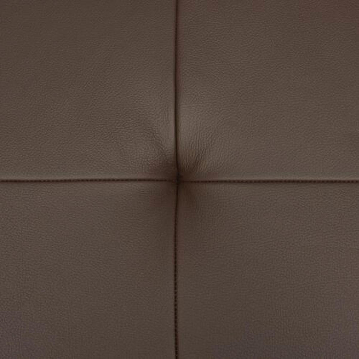 ECKSOFA Dunkelbraun Kombination Echtleder/Lederlook Lederlook  - Chromfarben/Dunkelbraun, Design, Leder/Textil (212/265cm) - Stylife