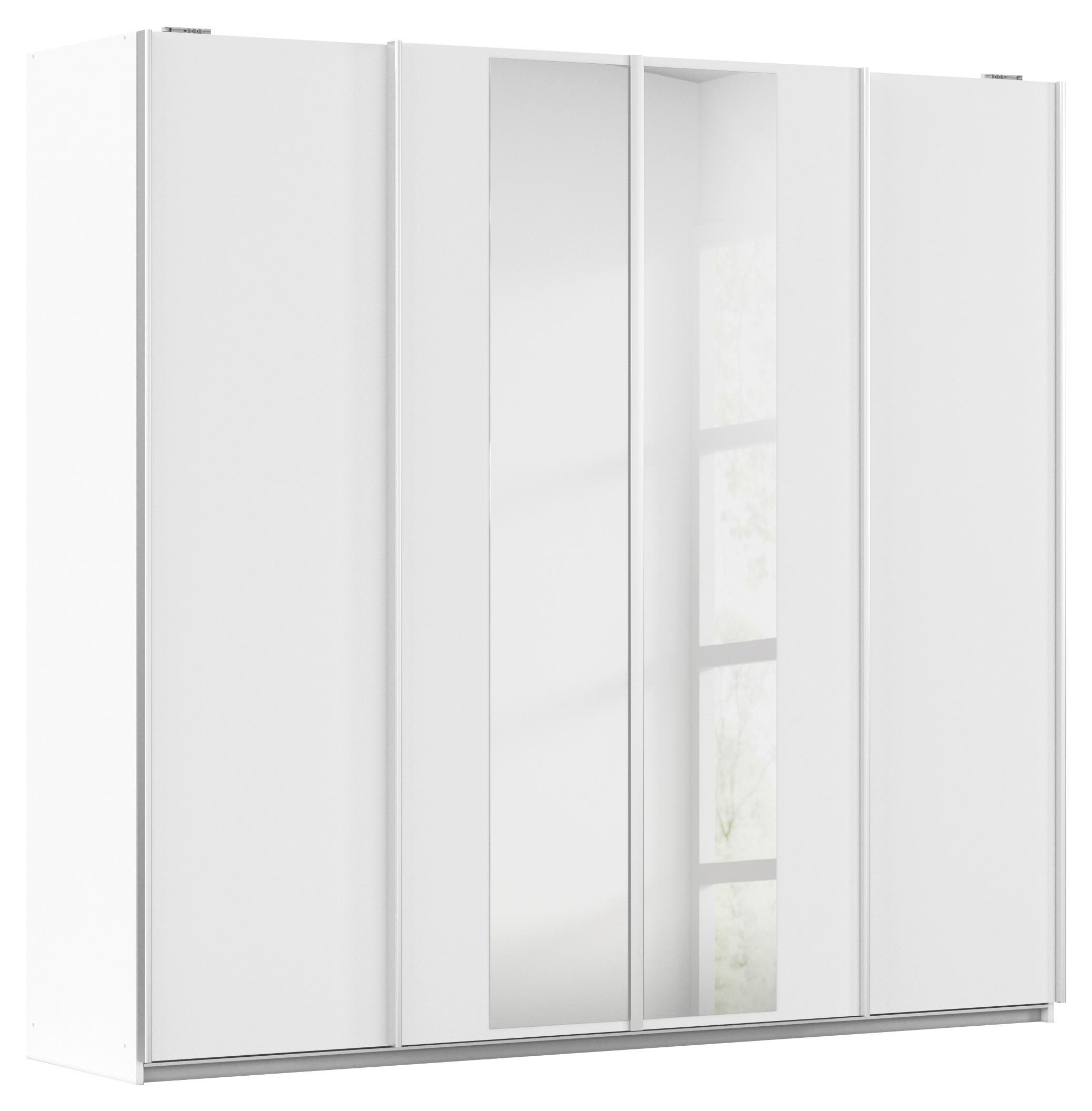 SCHWEBETÜRENSCHRANK 226/211/62 cm 4-türig Weiß  - Alufarben/Weiß, MODERN, Holzwerkstoff/Metall (226/211/62cm) - Rauch Möbel