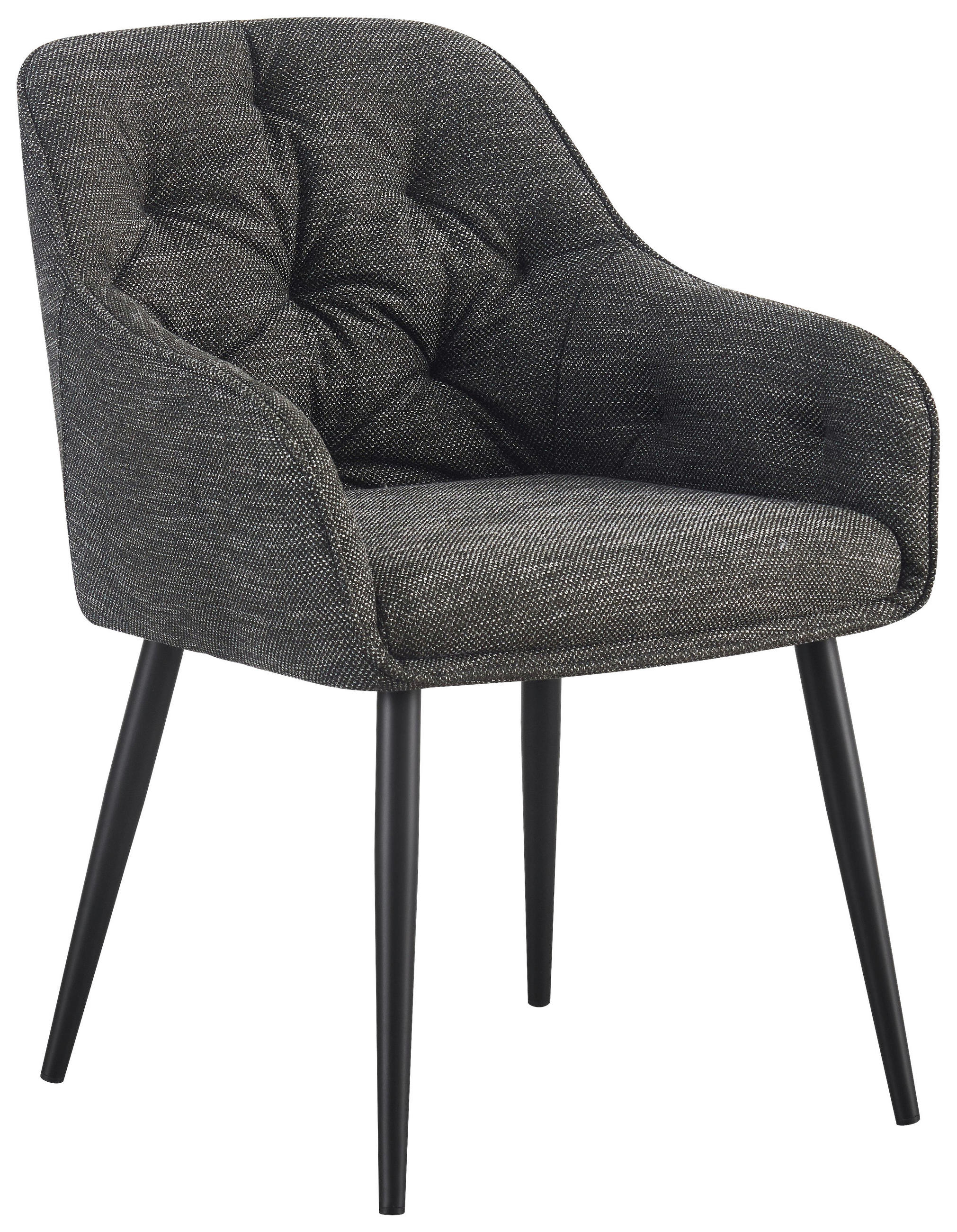 ŽIDLE S PODRUČKAMI, železo, tkaná látka, antracitová, černá - černá/antracitová, Design, kov/textil (56/82/61,5cm) - Novel