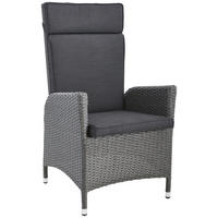 GARTENSESSEL Aluminium Anthrazit, Grau  - Anthrazit/Grau, KONVENTIONELL, Kunststoff/Textil (61/107/65cm) - Ambia Garden