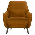 SESSEL in Mikrofaser Gelb - Gelb/Schwarz, MODERN, Holz/Textil (77/86/80cm) - Carryhome