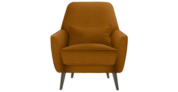 SESSEL in Mikrofaser Gelb - Gelb/Schwarz, MODERN, Holz/Textil (77/86/80cm) - Carryhome