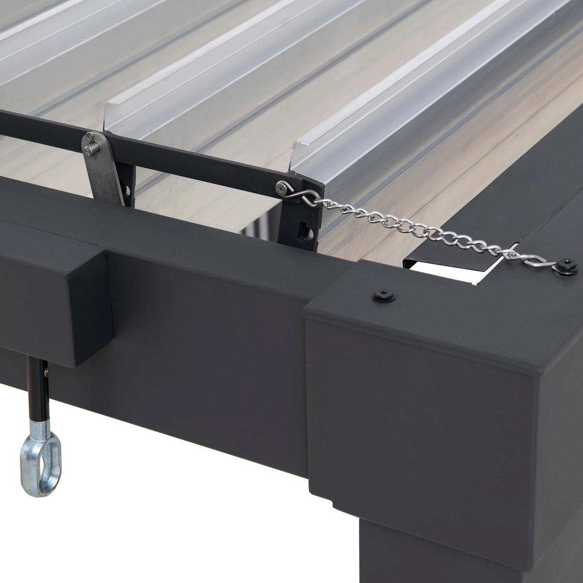 PAVILLON 406/223/306 cm Aluminium  - Anthrazit/Silberfarben, Basics, Metall (406/223/306cm) - Modante