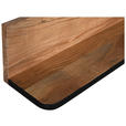 WANDBOARD Holz Akazie massiv Schwarz, Akaziefarben  - Schwarz/Akaziefarben, Natur, Holz (120/20/20cm) - Carryhome