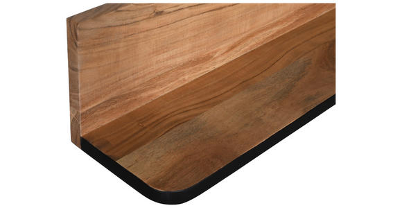 WANDBOARD Holz Akazie massiv Schwarz, Akaziefarben  - Schwarz/Akaziefarben, Natur, Holz (120/20/20cm) - Carryhome