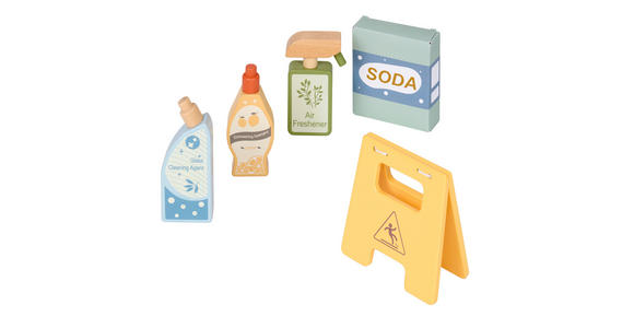 KINDERSPIELSET Reinigungswagen - Multicolor/Naturfarben, Basics, Holz/Holzwerkstoff - My Baby Lou