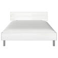 BETT 160/200 cm  in Weiß Hochglanz  - Weiß Hochglanz/Alufarben, Design, Holzwerkstoff/Metall (160/200cm) - Carryhome