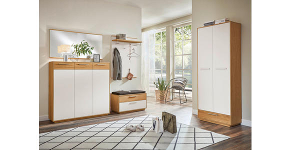 GARDEROBE 5-teilig in 215/195/40 cm - Eichefarben/Anthrazit, Design, Glas/Holz (215/195/40cm) - Novel