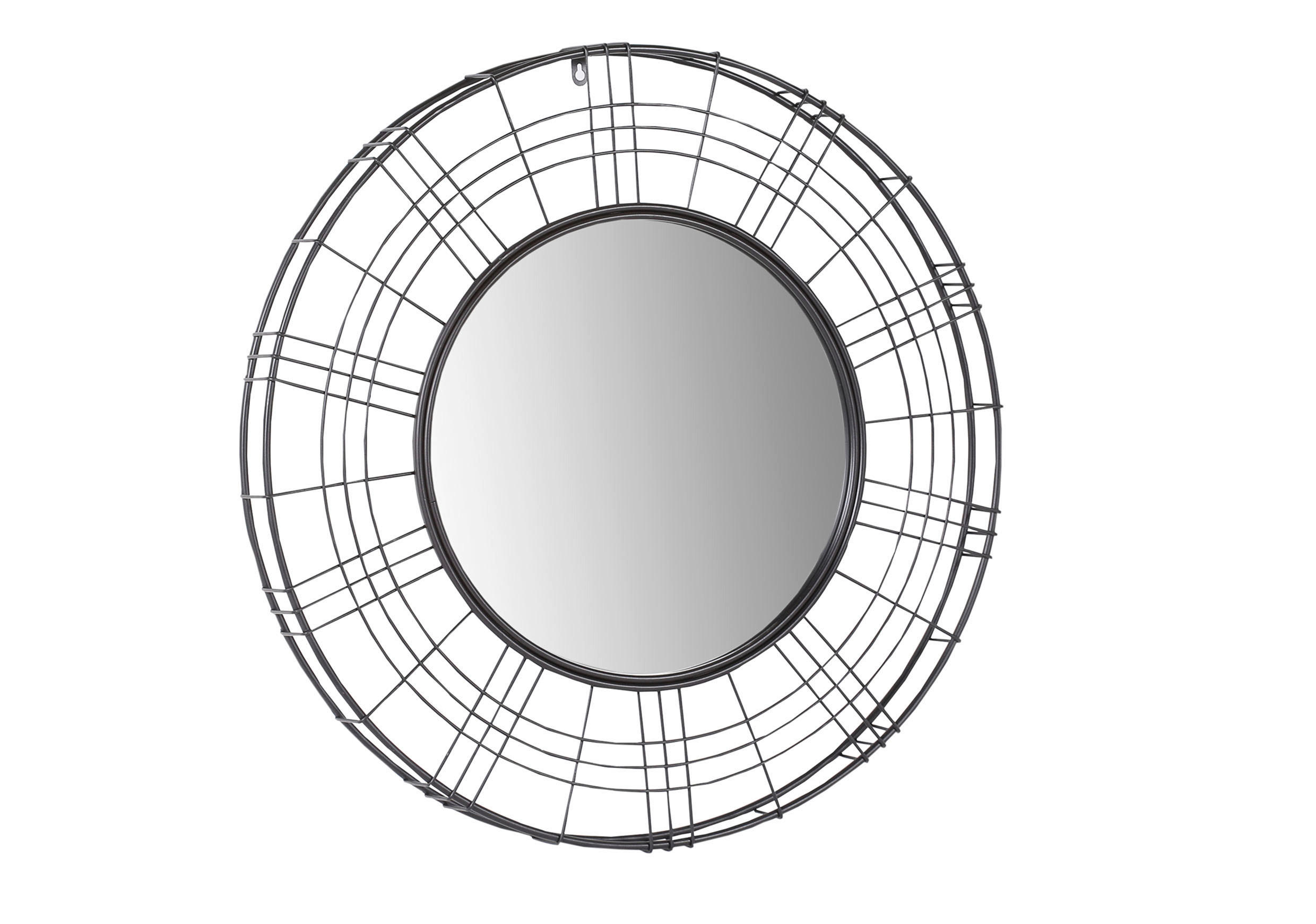 NÁSTĚNNÉ ZRCADLO 77 cm - černá, Design, kov/sklo (77cm) - Ambia Home