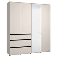 DREHTÜRENSCHRANK 3-türig Schwarz, Kaschmir  - Kaschmir/Schwarz, Basics, Glas/Holzwerkstoff (182,5/210,5/54,5cm) - Xora