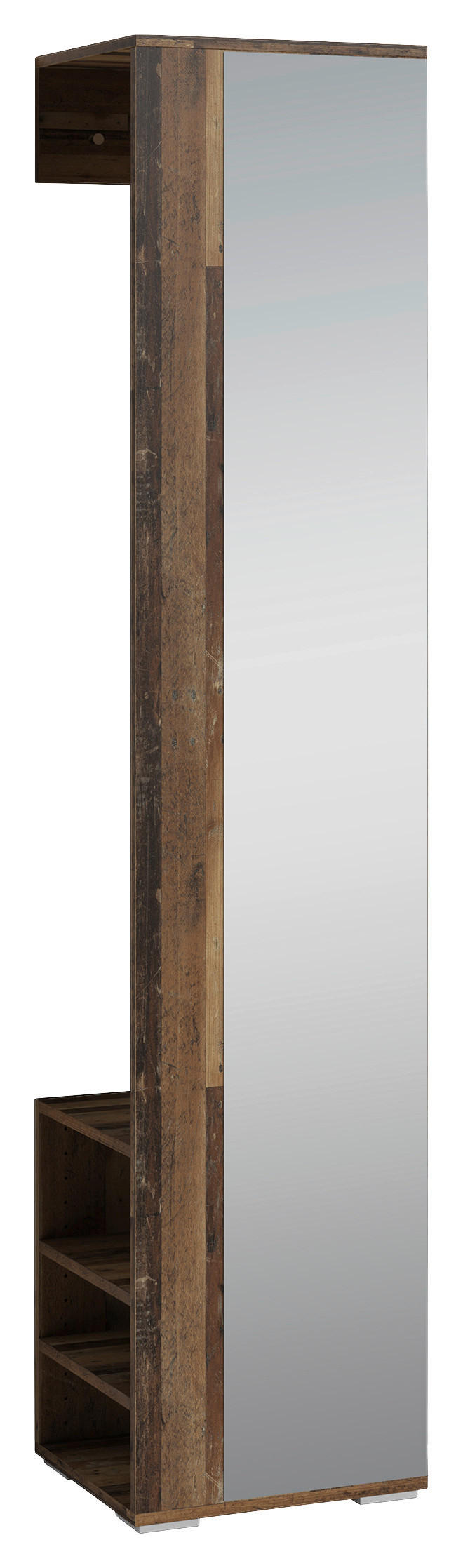 GARDEROBENSCHRANK Ben  in 40/184/35 cm  - Alteiche, MODERN, Glas/Holzwerkstoff (40/184/35cm) - MID.YOU