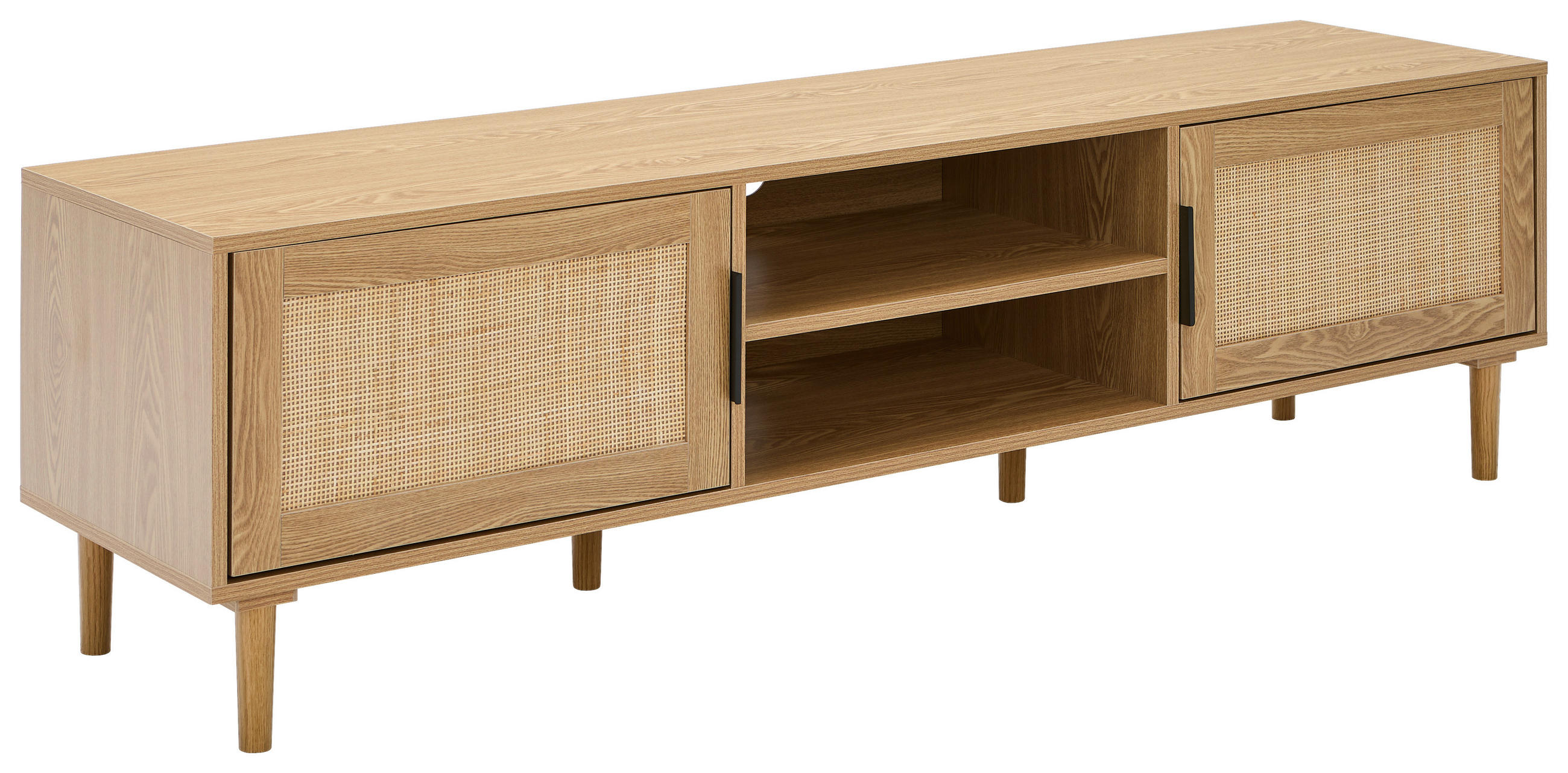 LOWBOARD  160/45/39 cm   - Schwarz/Naturfarben, Natur, Holz/Holzwerkstoff (160/45/39cm) - MID.YOU