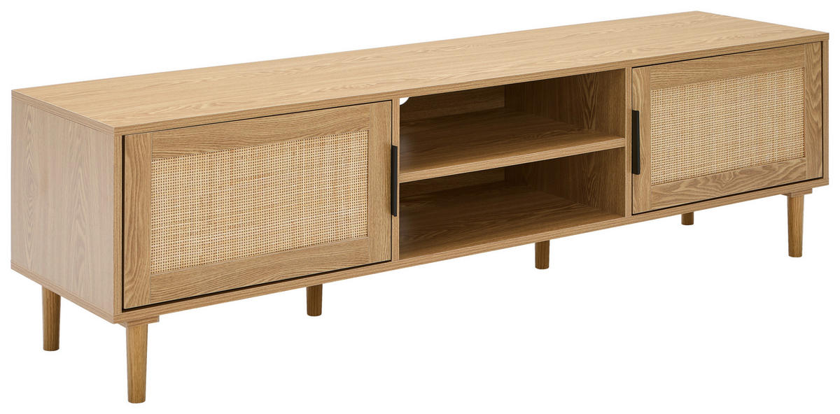 LOWBOARD  160/45/39 cm   - Schwarz/Naturfarben, Natur, Holz/Holzwerkstoff (160/45/39cm) - MID.YOU