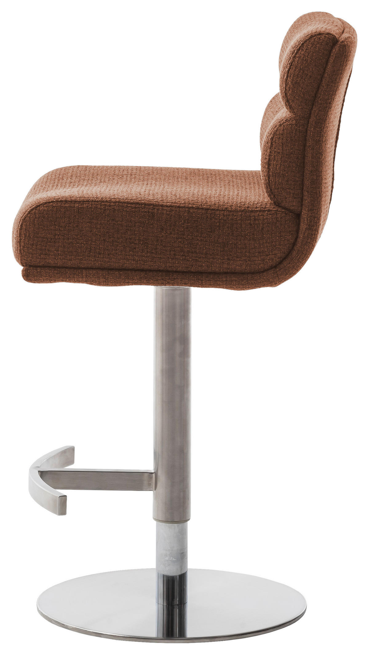 BARHOCKER in Metall, Textil Edelstahlfarben, Rostfarben  - Edelstahlfarben/Rostfarben, Design, Textil/Metall (43/84/52cm) - Dieter Knoll