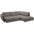 ECKSOFA  in Chenille Grau  307/224 cm  - Schwarz/Grau, KONVENTIONELL, Kunststoff/Textil (307/224cm) - Hom`in