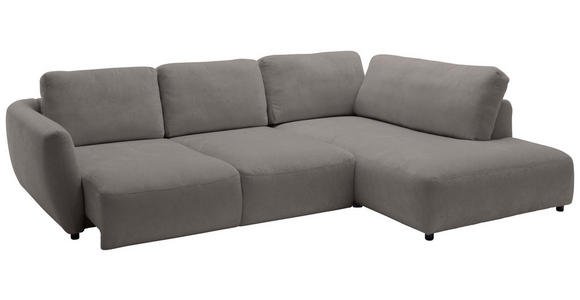 ECKSOFA  in Chenille Grau  307/224 cm  - Schwarz/Grau, KONVENTIONELL, Kunststoff/Textil (307/224cm) - Hom`in