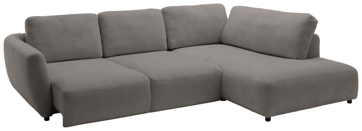 ECKSOFA  in Chenille Grau  307/224 cm  - Schwarz/Grau, KONVENTIONELL, Kunststoff/Textil (307/224cm) - Hom`in