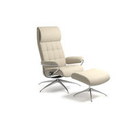 RELAXSESSELSET LONDON Echtleder Hocker    - Creme, Design, Leder/Metall (80/115/74cm) - Stressless