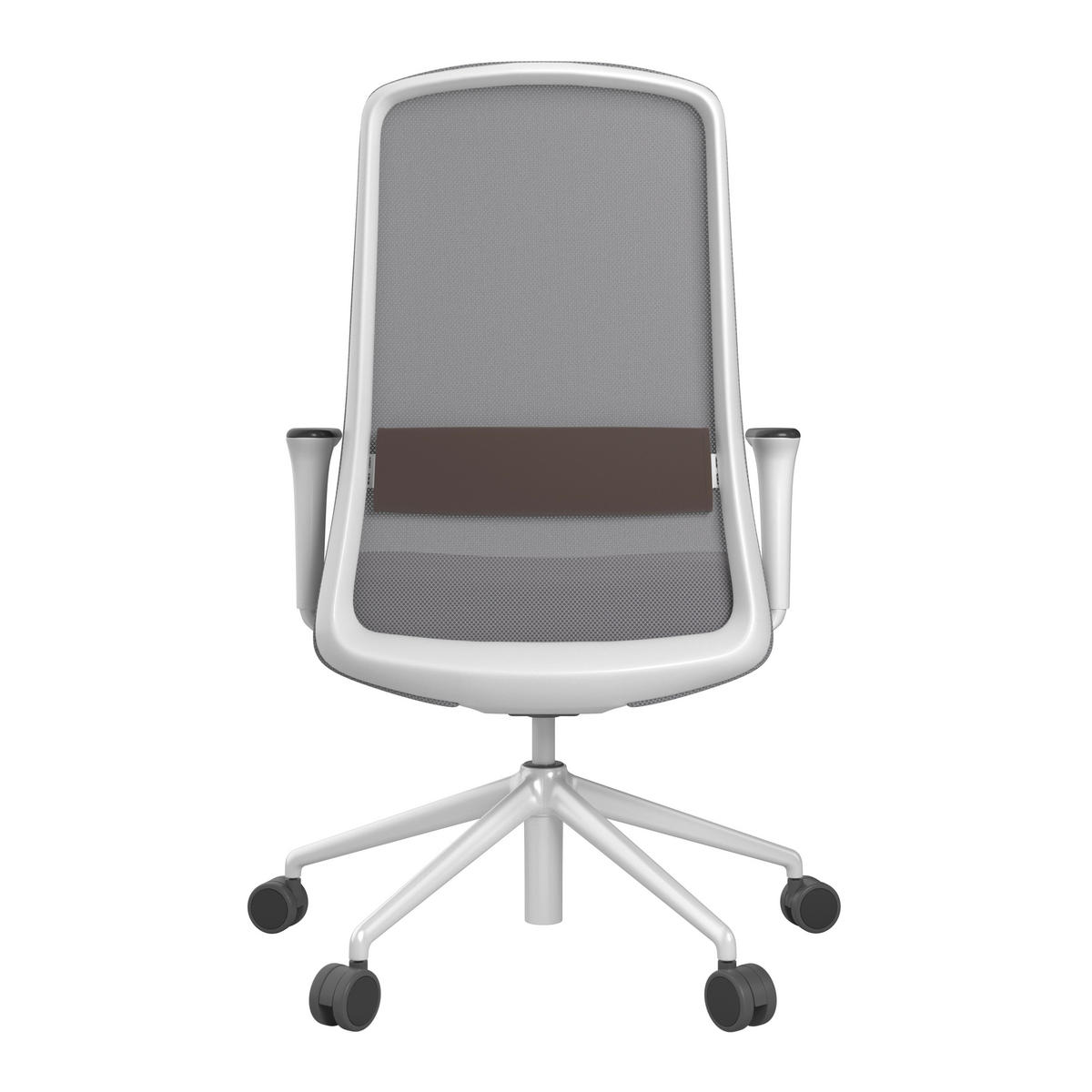 DREHSTUHL Lederlook Grau, Weiß, Dunkelbraun  - Dunkelbraun/Weiß, MODERN, Kunststoff/Textil (70/103-115/70cm)