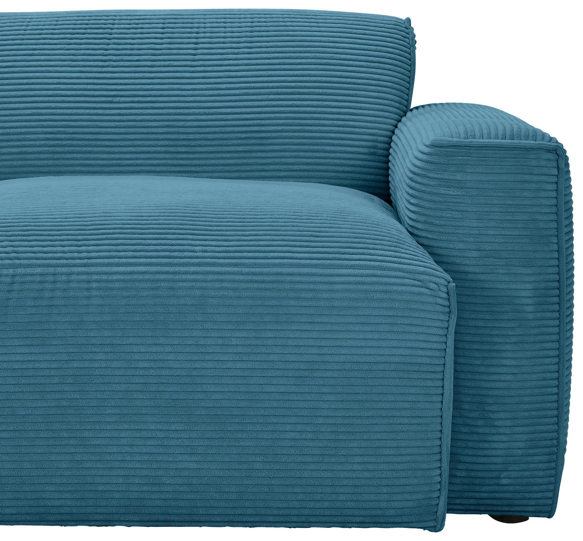 ECKSOFA in Cord Hellblau  - Schwarz/Hellblau, Design, Kunststoff/Textil (196/303cm) - Livetastic