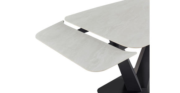 ESSTISCH Schwarz, Weiß rechteckig ausziehbar - Schwarz/Weiß, Design, Keramik/Metall (120-180/90/76cm) - Novel