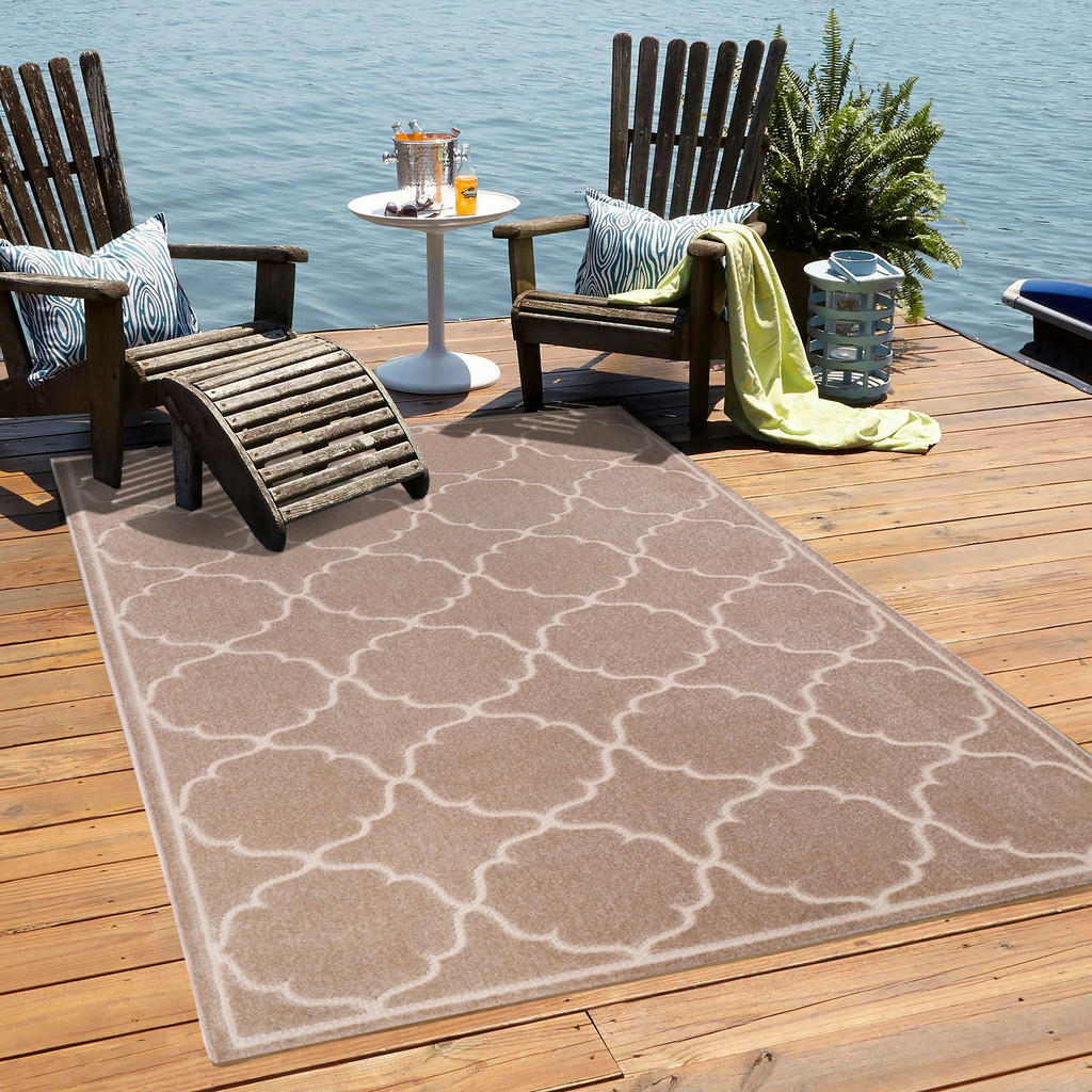 Thumbnail - Novel Outdoorteppich Berlin, Beige, Textil, geometrisch, rechteckig, 200x290 cm, Oeko-Tex® Standard 100, pflegeleicht, T...