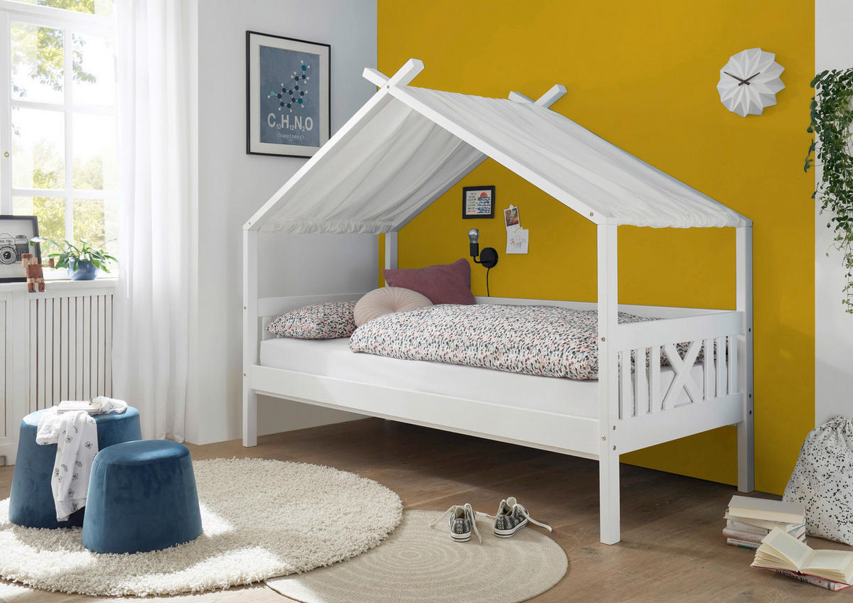 Pat De Copii,  - alb, Modern, lemn (207/170/98cm) - Xora