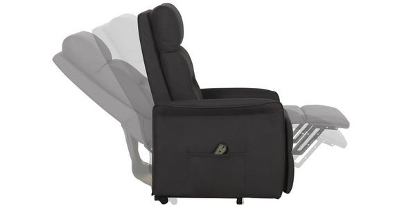 FERNSEHSESSEL in Textil Grau - Schwarz/Grau, KONVENTIONELL, Textil (76/106/82-158cm) - Cantus