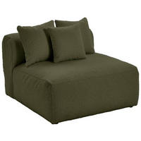 SOFAELEMENT in Flachgewebe, Teddystoff Olivgrün  - Olivgrün, Trend, Textil (100/70/122cm) - Livetastic