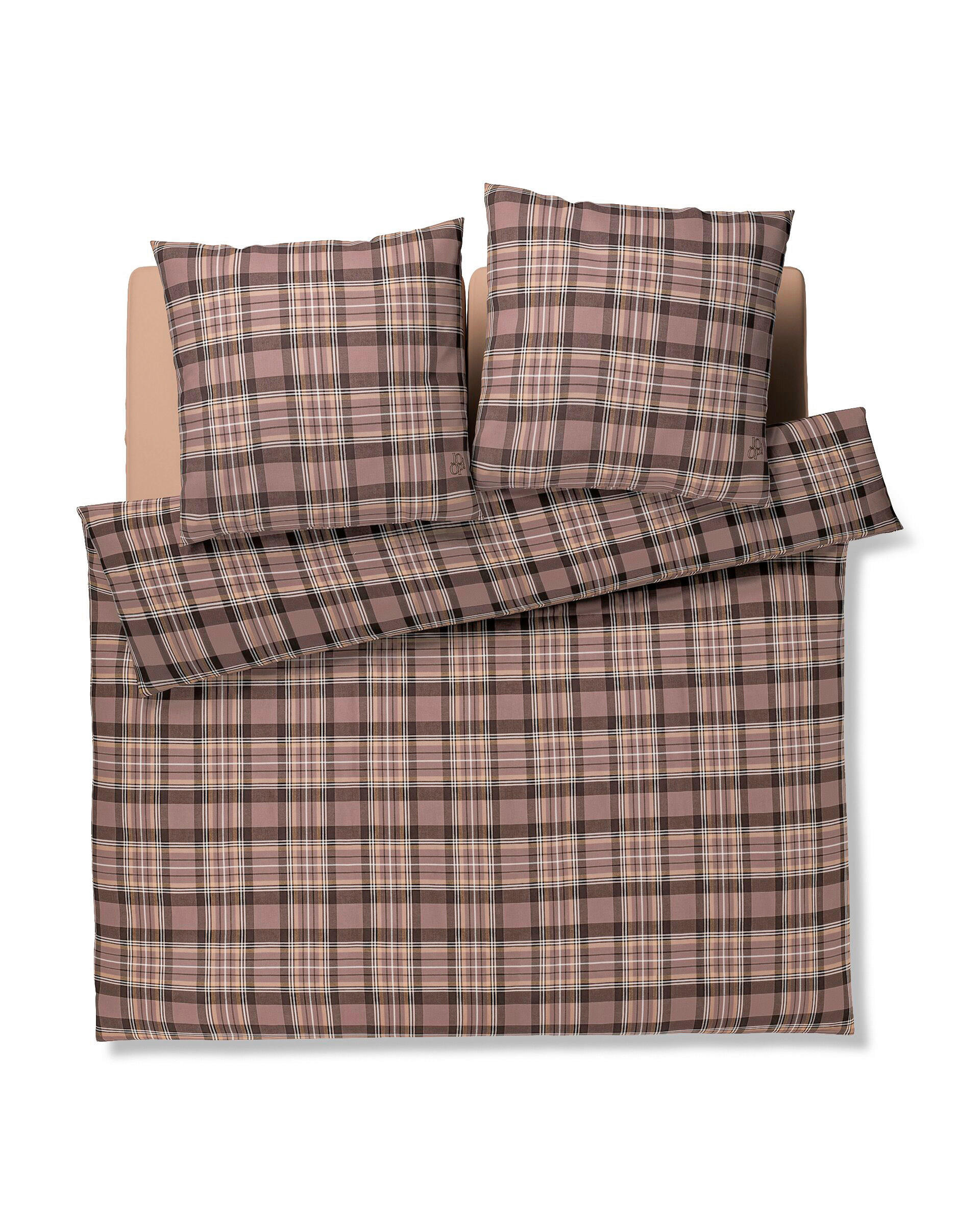 WENDEBETTWÄSCHE Soft Frames Flanell 200/200 cm  - Braun, Design, Textil (200/200cm) - Joop!