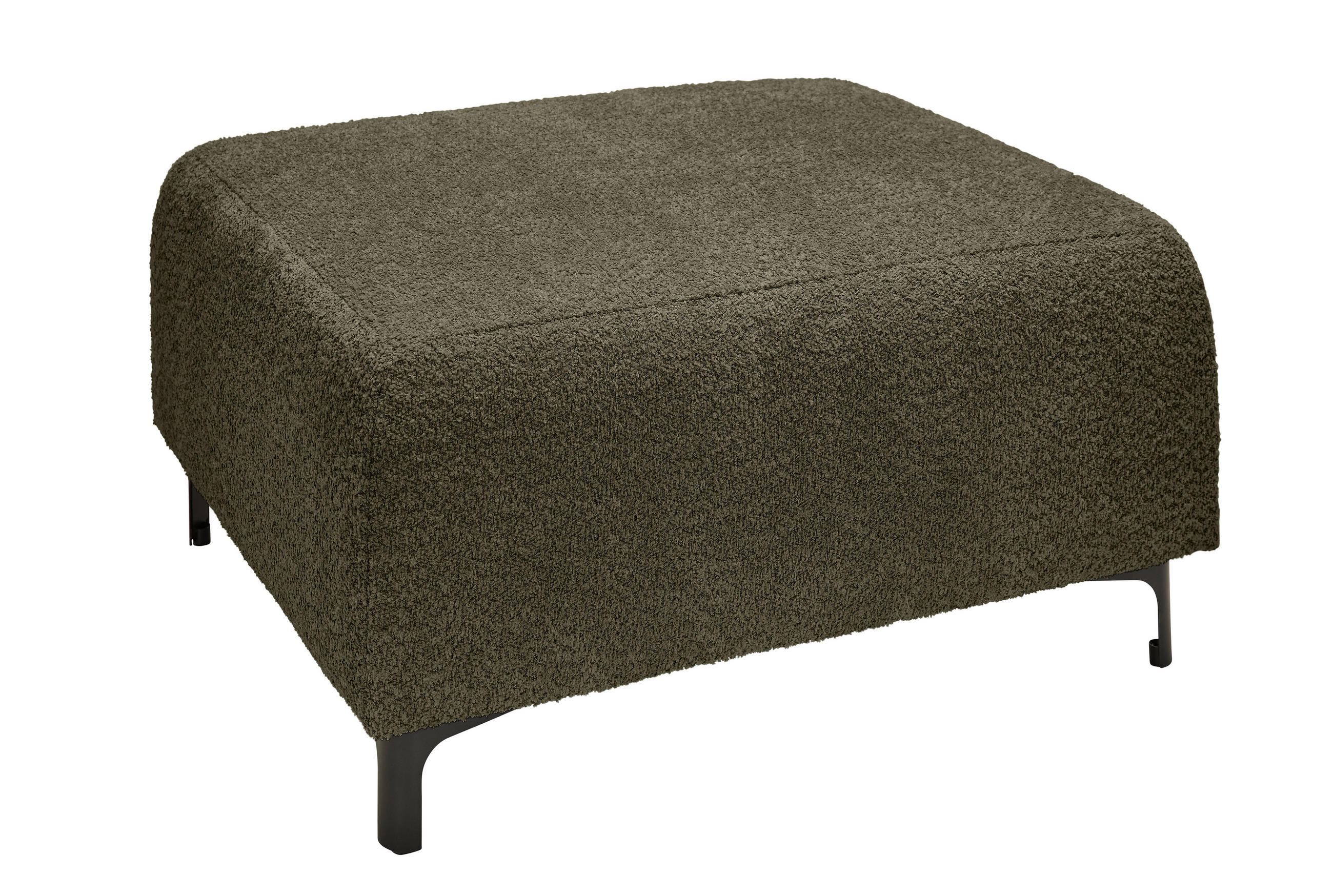 HOCKER Chenille Dunkelgrün  - Dunkelgrün/Schwarz, KONVENTIONELL, Textil/Metall (99/46/77cm) - Carryhome