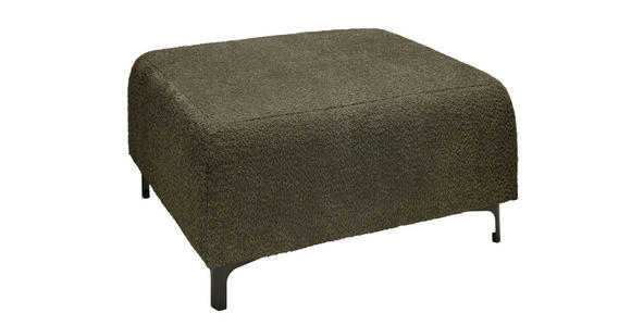 HOCKER in Textil Dunkelgrün  - Dunkelgrün/Schwarz, KONVENTIONELL, Textil/Metall (99/46/77cm) - Carryhome