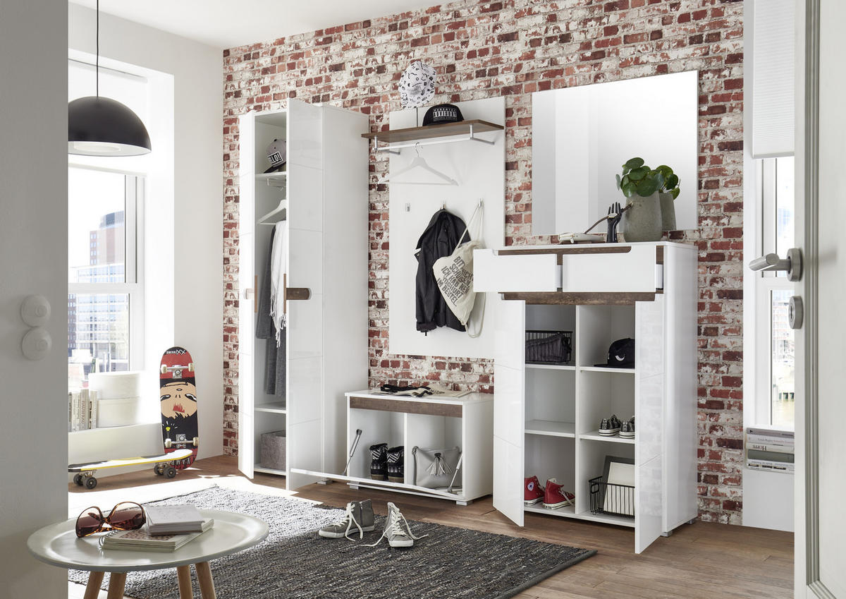 KOMODA, biela, 80/83/40 cm - biela/antracitová, Konventionell, kompozitné drevo/plast (80/83/40cm) - Carryhome