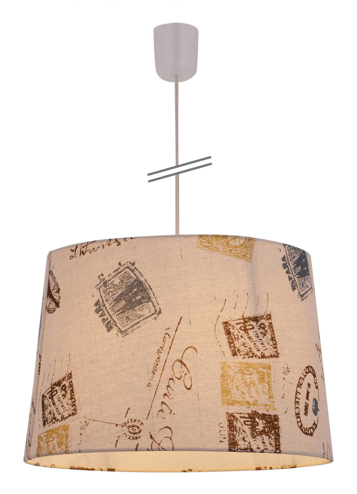 HÄNGELEUCHTE Print 35/136 cm   - Braun, Trend, Kunststoff/Textil (35/136cm) - Näve