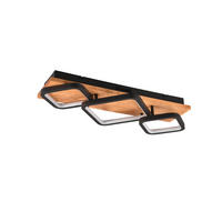 LED-DECKENLEUCHTE    72/12,5/32,5 cm  - Schwarz/Braun, Design, Holz/Metall (72/12,5/32,5cm) - Trio Leuchten