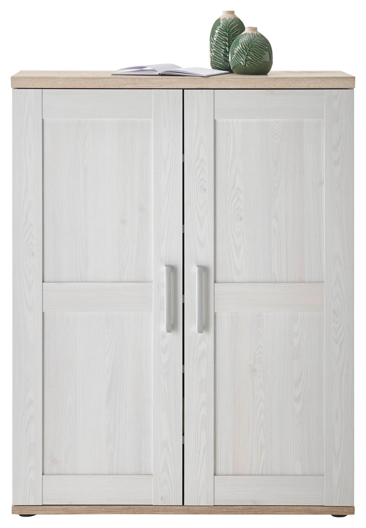 CIPŐSSZEKRÉNY - vörösfenyő/ezüst, Konventionell, műanyag/faalapú anyag (93/120/38cm) - Xora