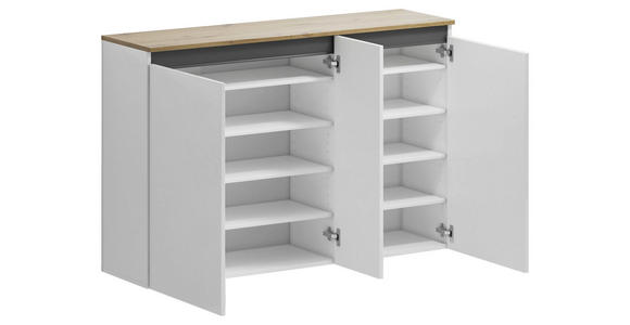 HÄNGESCHUHSCHRANK 129,7/85/35,1 cm - Anthrazit/Weiß, Design, Holzwerkstoff (129,7/85/35,1cm) - Xora