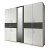 ORMAR ZA ODJEĆU  225/208/58 cm    - bijela/srebrne boje, Moderno, staklo/drvni materijal (225/208/58cm) - Hom`in